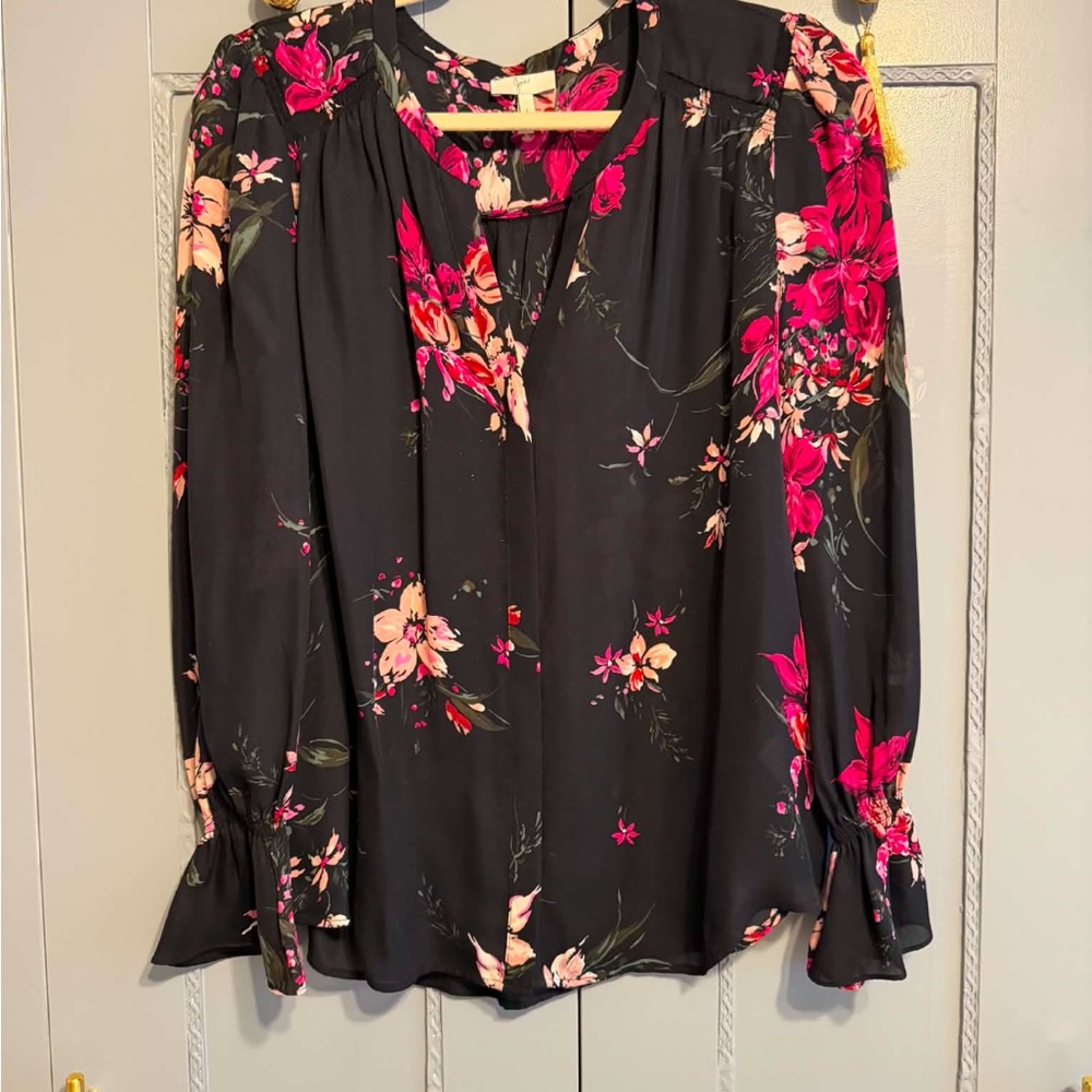 Joie Floral V-Neck Long Sleeve Women's Top